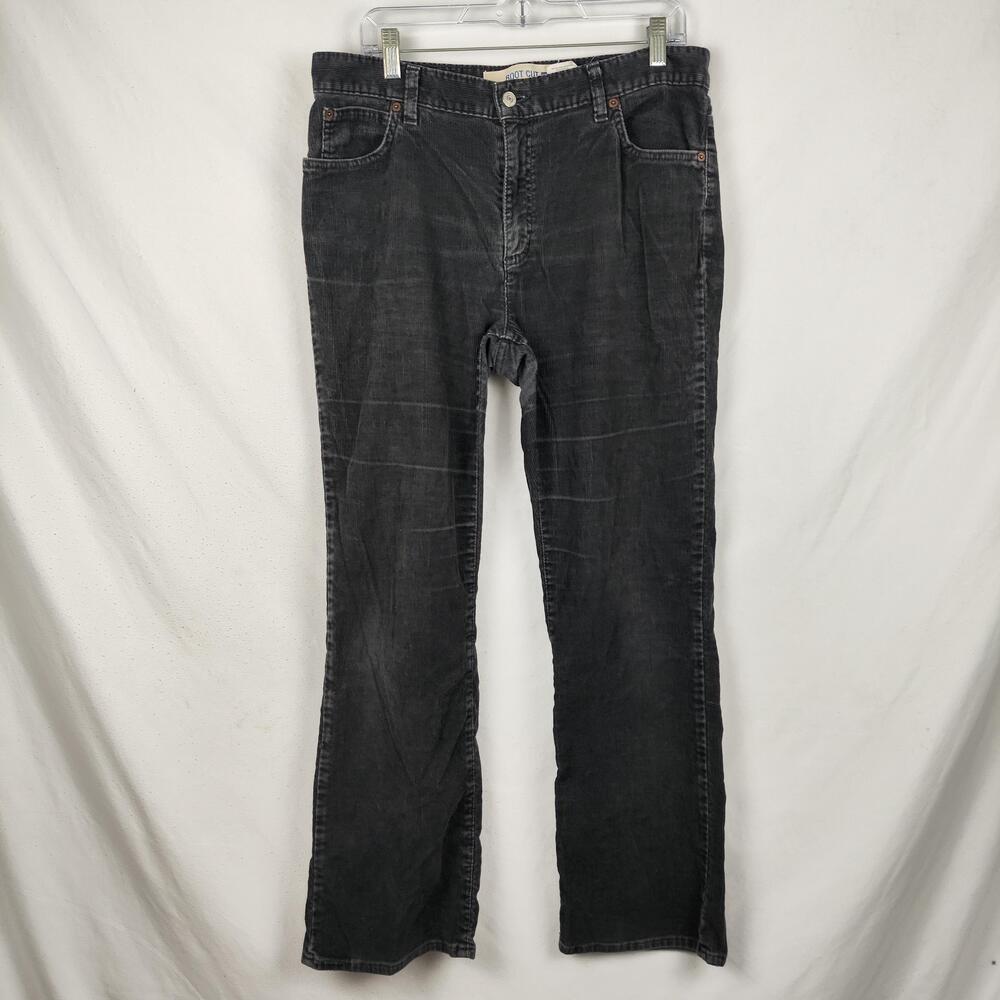 Gap Pants Womens 14 Gray Corduroy Bootcut Stretch Casual 5 Pocket Made USA